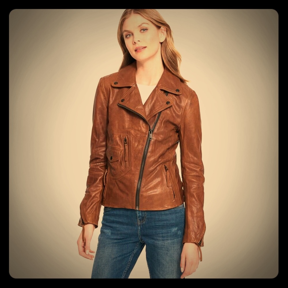 NEW Vintage Leather Asymmetrical Lamb Moto Jacket